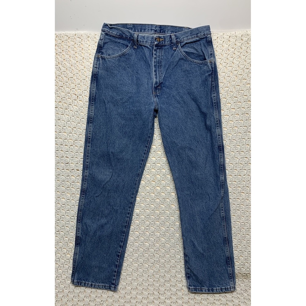 Rustler Jeans Men's 35x32 Medium‎ Wash Blue Denim 100% Cotton 1087619PW
